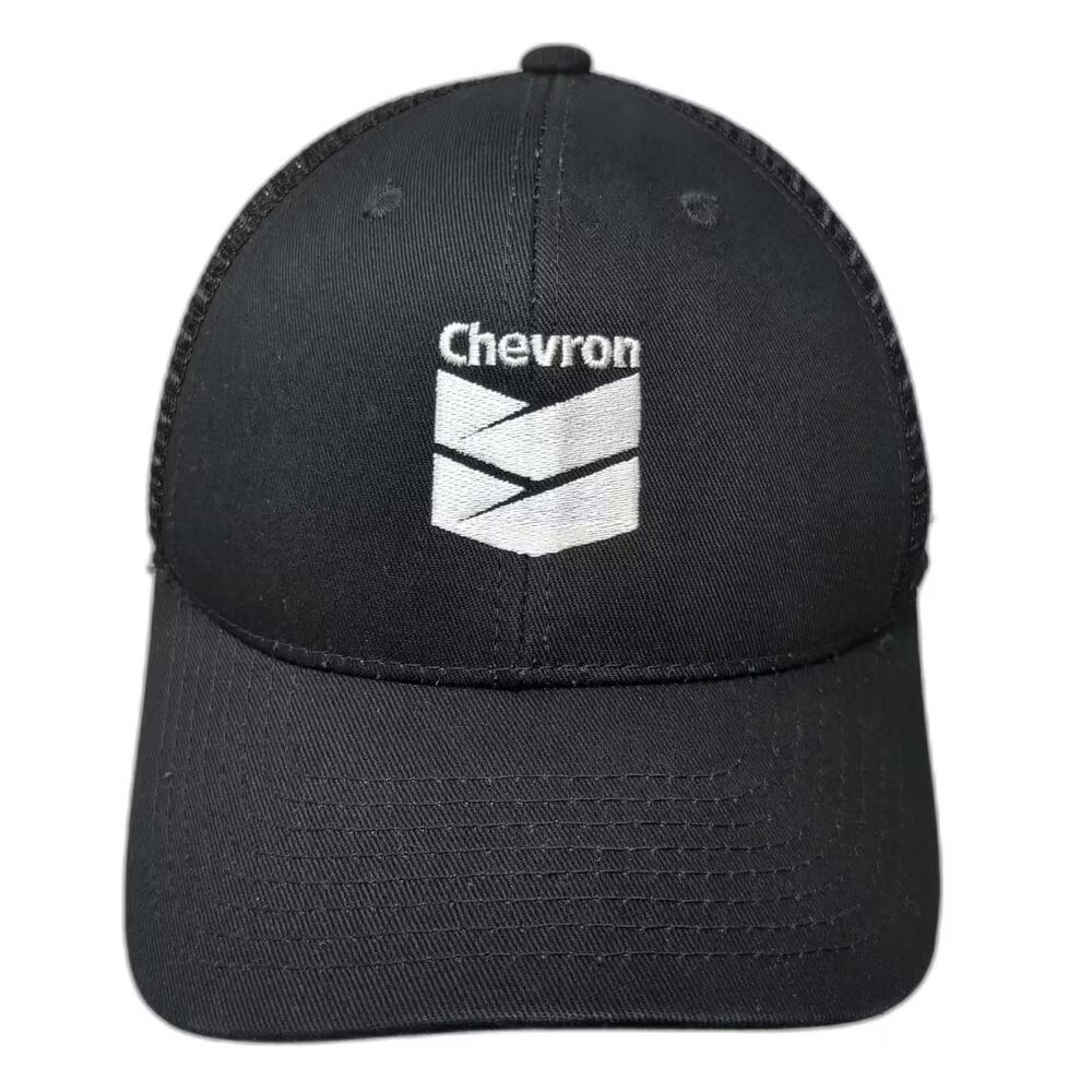 Chevron Trucker Hat Black White One Size OS Embroidered Snapback Adjustable